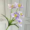 Nova Flor Tulipa Artificial Aberta de Cinco Cabeças Impressa em 3D Decoração de Casa Ornamento para Sala de Estar Arranjo de Flores para Casamento
