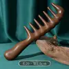 Pente Massageador de Sândalo Dourado Espessado para Cabeça, Pente Meridian Dolphin para Couro Cabeludo, Pente de Cinco Dentes para Cuidados com o Cabelo, Pente de Madeira
