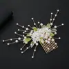Acessórios de Cabelo para Noiva Estilo Floresta, Pente para Fotos de Casamento, Ornamentos de Cabelo Estilo Antigo Hanfu, Pente de Cabelo de Pérola Feito à Mão, Ornamentos de Cabelo de Flor