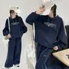 Conjunto Azul Marino para Niñas Transfronterizo, Nuevo Conjunto Deportivo de Dos Piezas de Estilo Coreano de Moda para Niños Mayores, Primavera y Otoño 2026