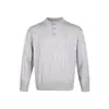 Suéter de Tricô Masculino Yishengyi Estilo Retrô Americano Gola Henry Meio Zíper Texturizado Primavera e Outono Cleanfit Casual Manga Longa