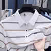 Camiseta de manga corta para hombre, polo de seda helada, versátil, fresca, ligera, con bolsillo real, corte holgado, top elegante y sencillo
