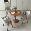 Mesa y Sillas Pequeñas Redondas Modernas Simples para Recepción, Negociación, Comedor de Cafetería de Té de Leche y Balcón