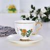 Juego de Taza y Platillo de Cerámica Estilo Europeo para Hogar Oficina Té de la Tarde Café con Logotipo Regalo de Negocios Porcelana de Hueso