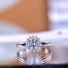 Anillo de Plata S925 Moissanita 1 Quilate Ins Popular Moissanita Moda Comercio Electrónico Transfronterizo Venta al por Mayor Rico en Moissanita