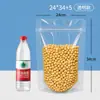 Embalagem de alimentos selada, saco de embalagem de plástico autoportante transparente à prova de umidade para frutas secas, saco de embalagem com textura de alta definição, autosselante