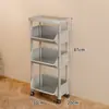 Estante de Armazenamento de Brinquedos Prateleira de Lanches Caixa Carrinho Pequeno Móvel Mochila Armário de Chão Multi-camadas para Cozinha de Crianças Frutas