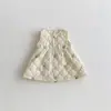 Vestido Colete de Veludo para Bebê Menina Outono e Inverno 2025 Colete de Veludo Acolchoado de Outono e Inverno para Bebê Top Colete Externo