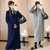Descubre Vestidos de Punto Modernos y Holgados para Embarazadas de Otoño e Invierno