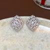 Pendientes de lujo con diamantes y circonitas huecas, ligeros y transfronterizos, diseño de nicho, de alta gama, para mujer, exquisitos y combinables.