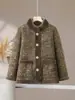 Jaqueta de algodão com estampa floral retrô e gola alta para mulheres, meia-idade e idosos, forrada com fleece para aquecimento, caimento solto, plus size, novo estilo