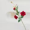 Simulación de rosa de terciopelo de 3 cabezas, decoración de bodas, flores, muebles para el hogar, simulación de rosa, decoración de hotel, diseño de sala de estar, flores