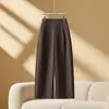 Calças de cintura alta pantalona da moda e minimalistas para mulheres, estilo novo, versáteis, caimento solto, emagrecem, calças casuais de perna reta, plus size, estilo coreano