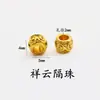 Dourado Areia de Longa Duração Zircônia Incrustada Padrão de Martelo Cintura Fina Contas Redondas Contas Espaçadoras de Escama de Dragão Acessório para Pulseira Colar DIY