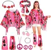 Amazon 70s Hippy Manto Tie-Dye Disfraz