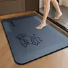 En Stock Estilo Japonés y Coreano Sencillo Temática de Gatos Alfombra de Baño Absorbente para el Hogar Tierra de Diatomeas Resistente al Desgaste Resistente a la Suciedad Felpudo para la Entrada