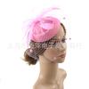 Tocado de Malla Retro Popular de Amazon para Novias Diadema de Moda Europea y Americana Velo Sombrero de Copa Tocado de Plumas Horquilla