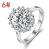 Comércio Exterior Amazon Diamante Mais Vendido Banhado a Ouro Branco Zircônia Venda Direta Anel de Princesa Estilo Coreano Moda Feminina Exagerado