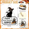 Produtos de madeira são os mais vendidos internacionalmente, placas de boas-vindas para porta de gato preto de Halloween, disponíveis exclusivamente para atacado nos pequenos mercados de Yiwu.