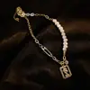 Colar de pérolas de água doce barroco, acessórios femininos, corrente de clavícula Avatar, design de nicho de luxo, colar assimétrico