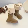 Botas de Invierno de Cordero para Niñas Merade de Dos Vías Botas Altas hasta la Rodilla de Invierno Nuevas Botas Largas de Princesa con Suela Suave Noreste