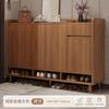 Zapatero de madera maciza, puerta de entrada interior, nuevo estilo 2024, armario de entrada exterior explosivo con zapatero de almacenamiento integrado.