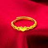 Anillo abierto de oro arena de Vietnam para mujer amor anillo de amor para mujer de oro arena joyería viva mujeres