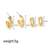 Aretes de Diamantes Apilados de Oro de 18 Quilates, Aretes Tipo Anillo Sencillos, Aretes Elegantes, Juego de Dos Piezas de Joyería Transfronteriza Europea y Americana