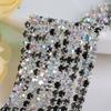 Cross-border atacado fundo de prata cor misturada AB gradiente strass densa garra cadeia de diamante cadeia manual diy acessórios de jóias