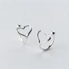 Pendientes de plata S925 con forma de uña para mujer, estilo japonés-coreano, con cuentas sencillas y ligeras, con forma de corazón, elegantes, E3680