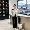 Nueva Chaqueta de Algodón con Capucha Ligera Holgada Otoño/Invierno 2026 para Mujer Corta de Moda Talla Grande Abrigo Casual