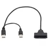Línea de Unidad Fácil SATA a Doble USB 2.0 Línea de Disco Duro SATA de 2.5" USBTOSATA a Fuente de Alimentación Doble USB