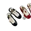 Versión de Piel de Vaca~Piel Suave Retro Tacón Oculto Bailarina Zapatos de Entrenamiento Alemán para Mujer Nuevo Punta Redonda Estampado de Leopardo Casual Deportivo Zapatos Forrest Gump