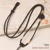 Cordão com Pingente de Jade Dourado Ajustável Tecido à Mão de 2mm para Homens e Mulheres Pingente de Jade Folhas