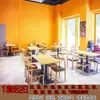 Cafetería Restaurante Tema Retro Mesa Postre Snack Restaurante Barbacoa Restaurante Té con Leche Restaurante Hot Pot Combinación Mesa y Silla Comida Rápida