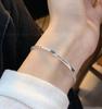 Plata de Ley S925 Letra Inglesa Larga Cadena de Caja de Marca Collar Pulsera Moda Lujo Ligero Personalidad