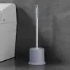 Escova de Vaso Sanitário Doméstica Sem Canto Morto Banheiro Lava Vaso Sanitário com Base Banheiro Cabo Longo Conjunto Limpeza Bacia de Agachamento Infantil Montado na Parede