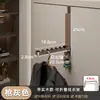 Cabide de porta dobrável em madeira de nogueira, aço carbono, instalação sem furos, adequado para quartos, banheiros e closets, para guardar roupas e acessórios