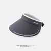 Chapéu de Sol Ins de Borracha Preto Estilo Coreano Chapéu de Sol com Top Aberto Chapéu de Palha Largo da Moda Headband Chapéu de Sol Feminino