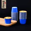 Copo Descartável para Chá Kung Fu, Copo de Papel para Sorvete, Cor Dourada Metalizada, Caneca de Chá Doméstica Extra Grossa, Tamanho Pequeno, Uso Comercial, Copo de Chá para Convidados