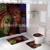 Cortina de ducha de mujer africana, cortina de baño, cortina de baño transfronteriza, impresión digital, suministro directo de fábrica