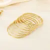Anel Redondo Liso Estilo Antigo Sem Solda, Aço Inoxidável 304 Fio Redondo 3mm, Design Peça Única Pulseira Empilhável para Mulheres