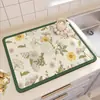 Alfombrilla de drenaje para cocina vintage, alfombrilla para secar vajilla y control de agua, alfombrilla antideslizante para encimera, aislante térmico de tierra de diatomeas, posavasos absorbente
