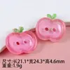 Botões de Resina Fofos em Formato de Maçã com Dois Furos e Padrões Xadrez Frescos e Simples, Acessórios DIY, Materiais Decorativos, Botões