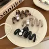 Grampo de cabelo de flanela com contas de alta qualidade para penteados de coque na parte de trás da cabeça feminina, presilha de cabelo retrô, presilha de tubarão grande, acessório de cabelo
