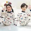 Roupa Íntima Térmica para Meninos com Forro de Fleece, Roupas e Calças Espessas de Outono para Meninas, Camada Base de Inverno para Crianças Maiores, Conjunto de Pijama Infantil