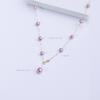 Accesorios de Collar de Perlas de Agua Dulce Natural Moradas para Mujer, Cadena para Clavícula de Verano de Gama Alta, Joyería de Cadena para el Cuello de Nicho