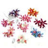 Z Flores Artificiales de Lirio Pegadas DIY Pasador Tocado para el Cabello Materiales Set de Regalo Ramillete Flor de Muñeca Decoración de Boda Flores Falsas