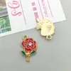 1 nuevo colgante de aleación de gota de aceite de colores, colgante de simulación hueco de amor, rosa, alas, accesorios para manualidades DIY