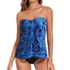 Nuevo traje de baño de dos piezas Huludao 2027, conjunto bikini tankini para mujer de talla grande transfronterizo europeo y americano